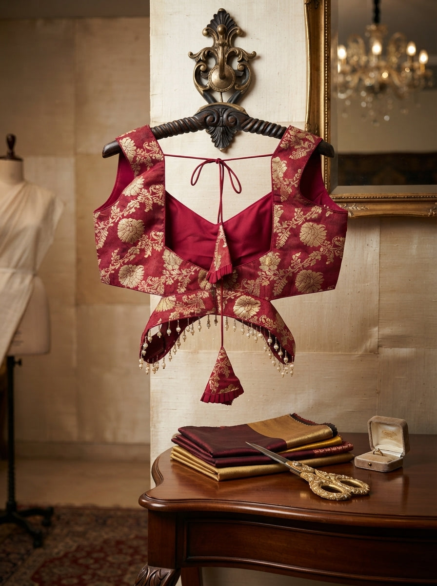 Dark Pink Zardozi Lehenga Set | Hand Embroidered Viscose Lehenga with Tissue Shimmer Dupatta
