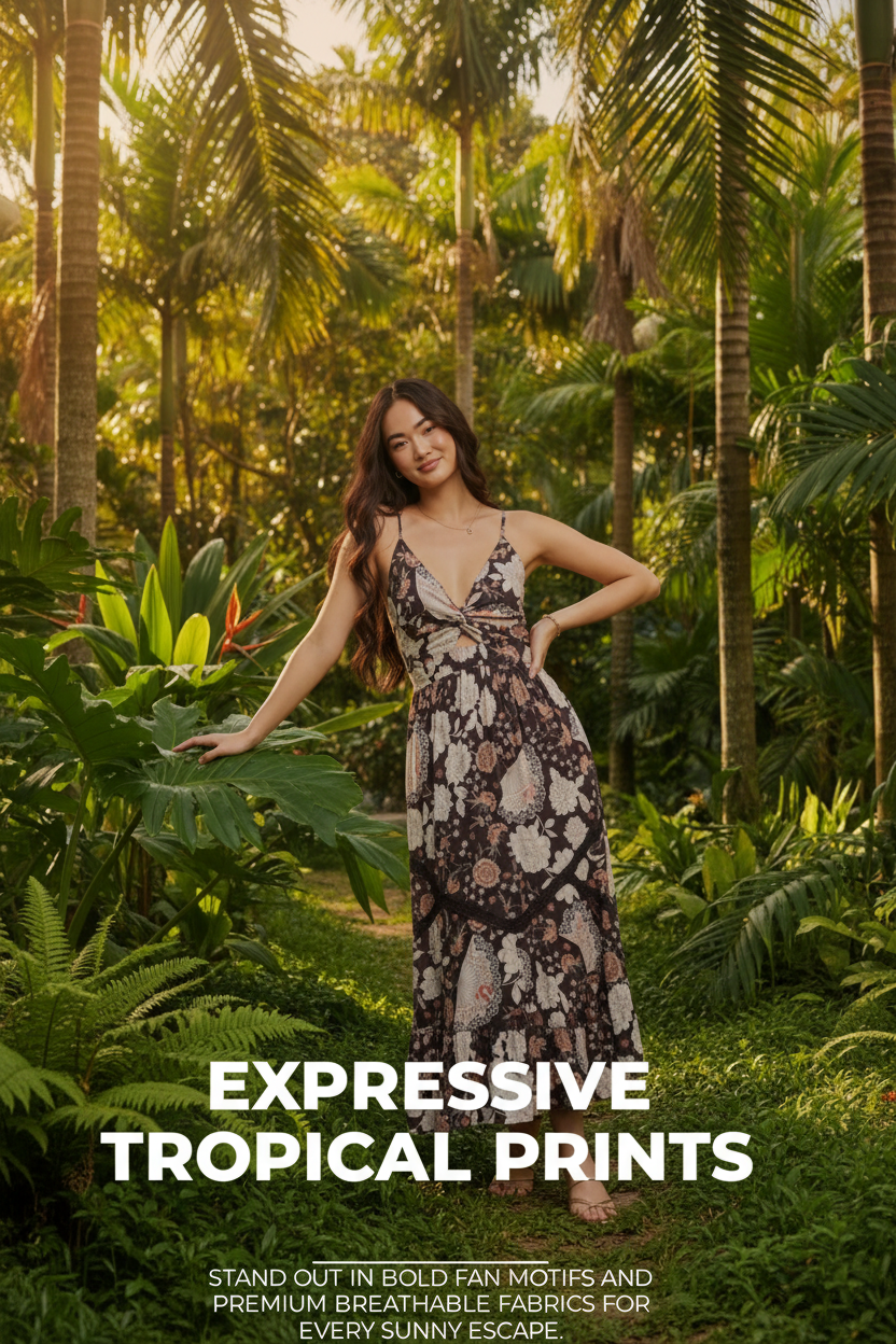 Botanical Twist-Front Maxi Dress — Chocolate Floral Print