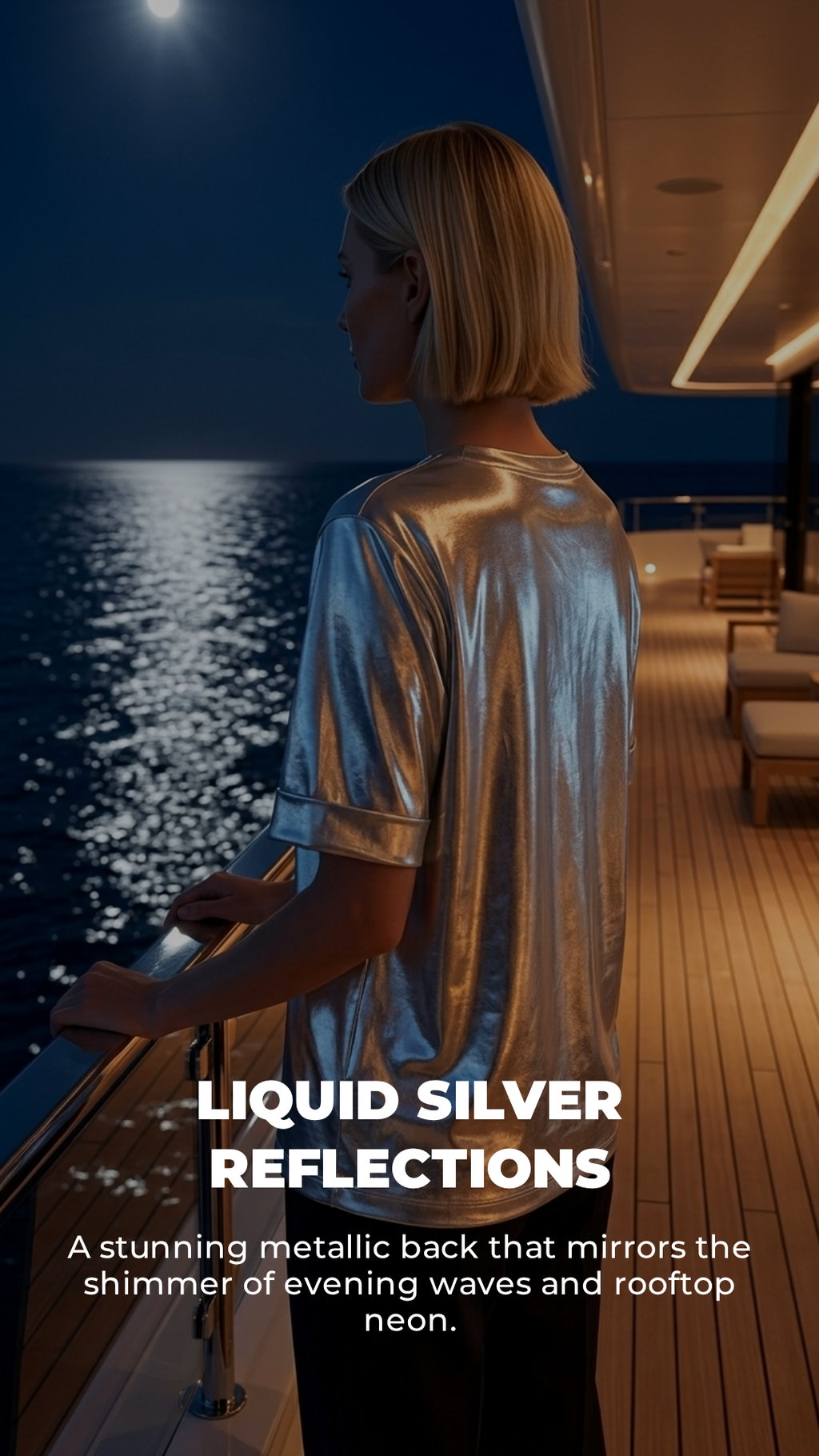 Iridescent Sequin Checkerboard Top — Holographic, Boxy Fit