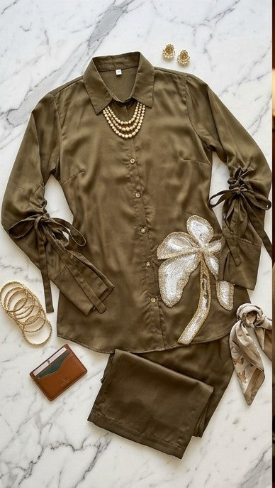 Modal Co-ord Set with Gota Embellishment – Size 42