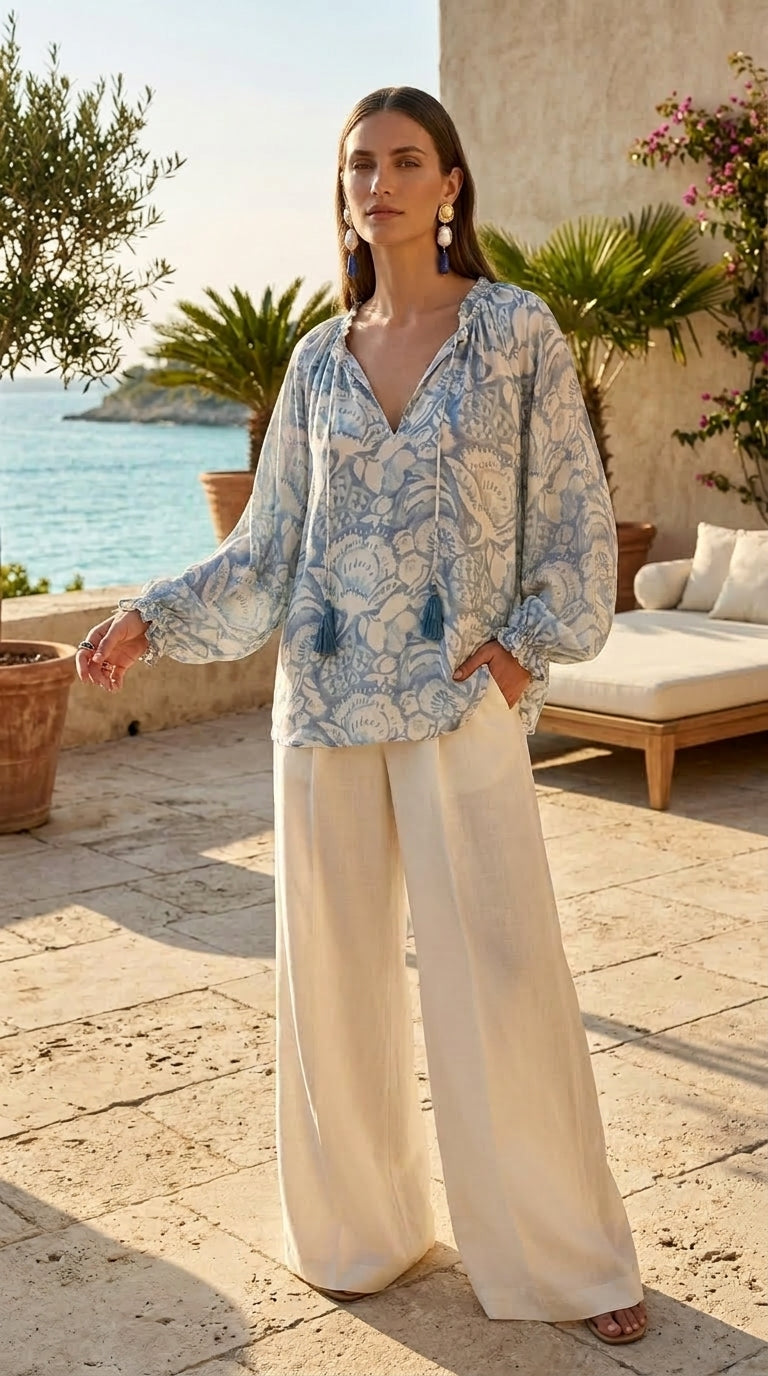 Silk Raw-Edge Top | One Size Fits Most (M–4XL) | 100% Pure Silk