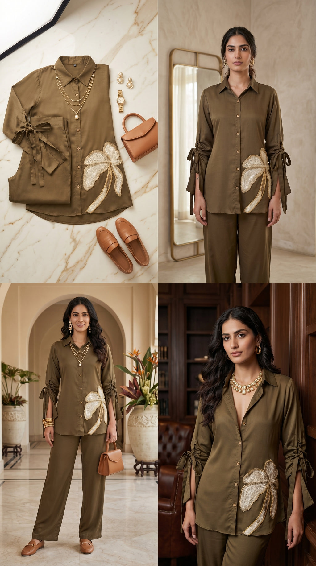 Modal Co-ord Set with Gota Embellishment – Size 42