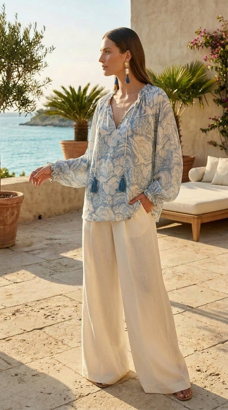 Silk Raw-Edge Top | One Size Fits Most (M–4XL) | 100% Pure Silk