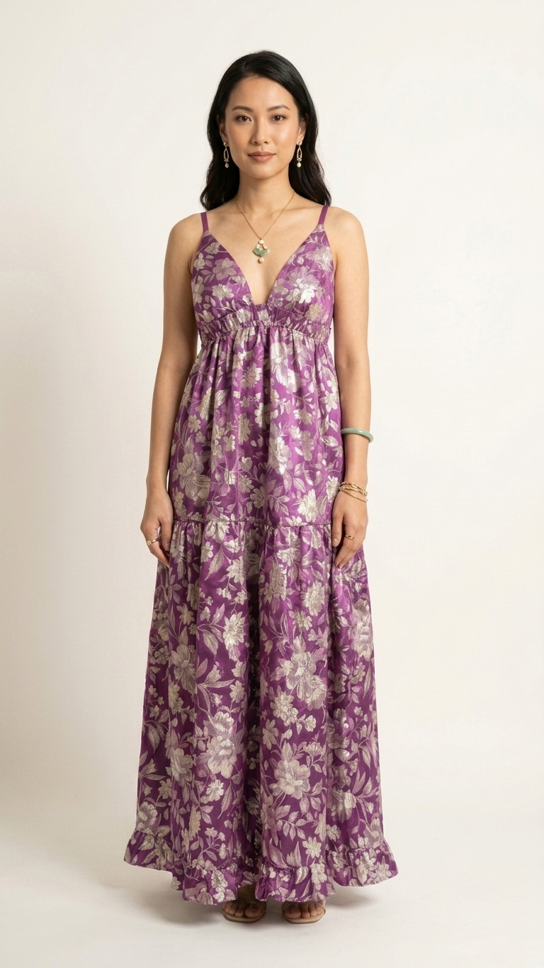 Floral Brocade Maxi Dress Singapore