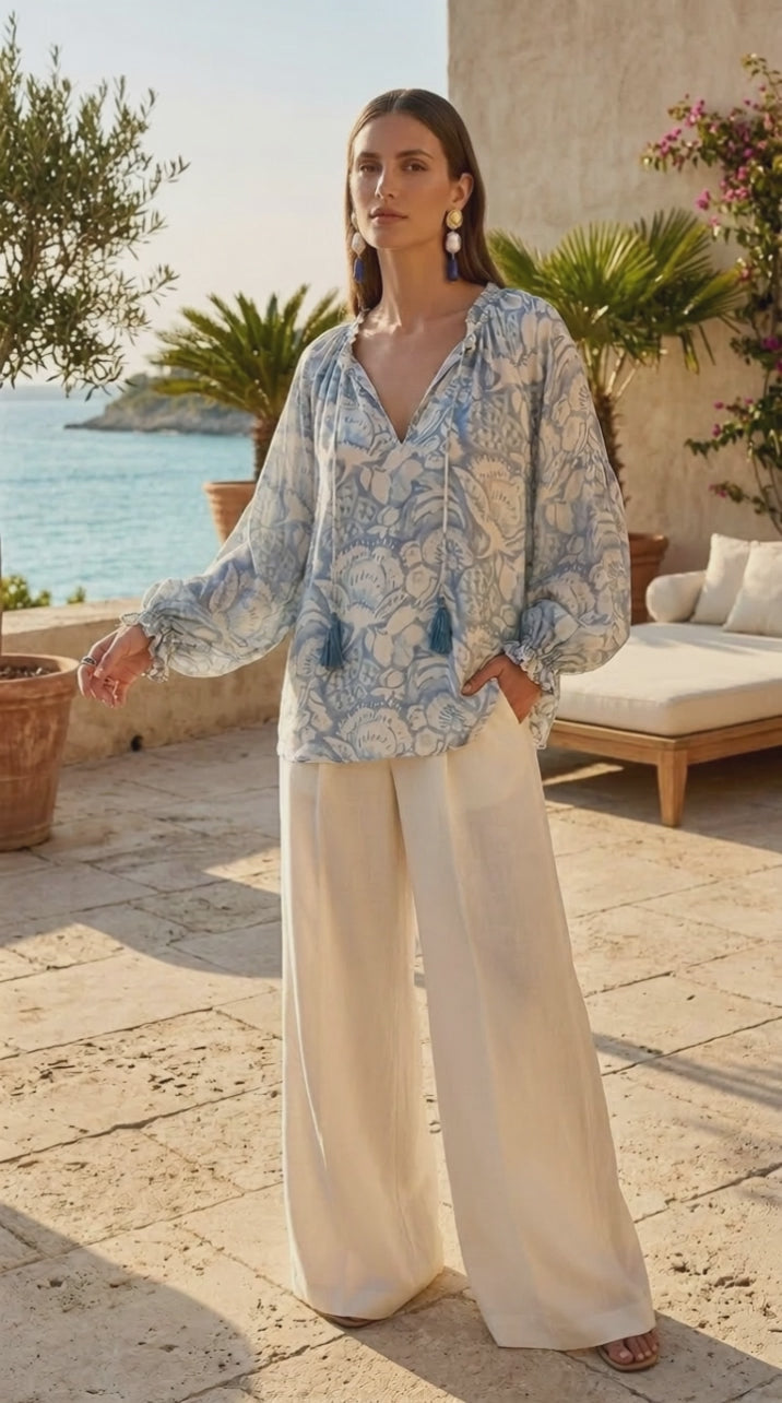 Silk Raw-Edge Top | One Size Fits Most (M–4XL) | 100% Pure Silk