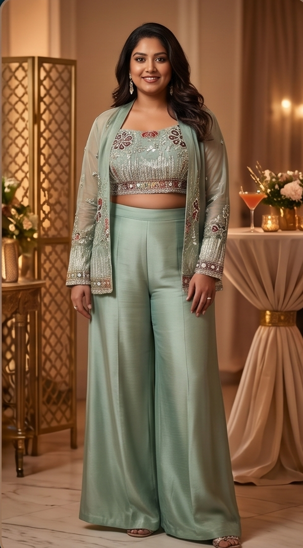 Sage Green Embroidered Tissue 3-Piece Set